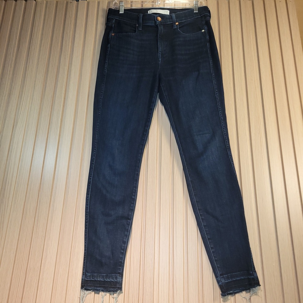 AYR Skinny Jeans Womens 30x28 Indigo Blue Good Raw Hem High Rise Stretch Denim